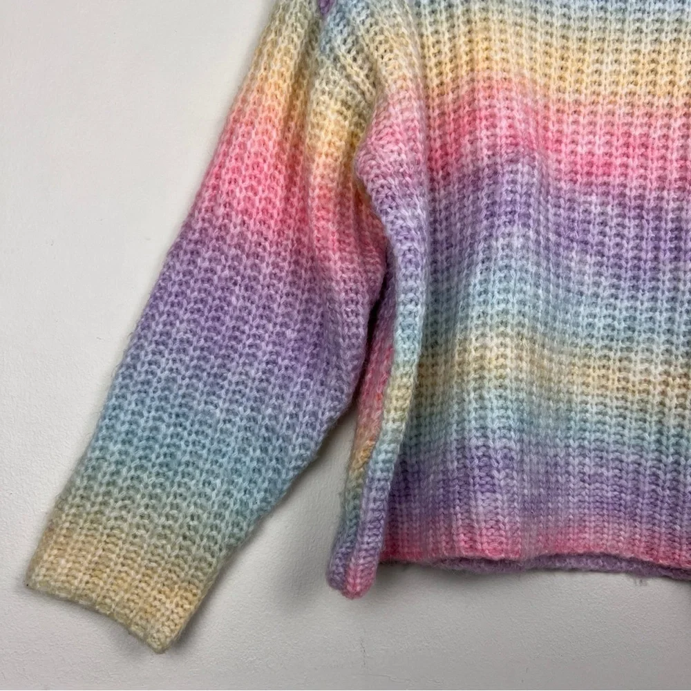 Anthropologie Line + Dot Rainbow Ombré Knit Turtleneck Sweater - Picture 7 of 9